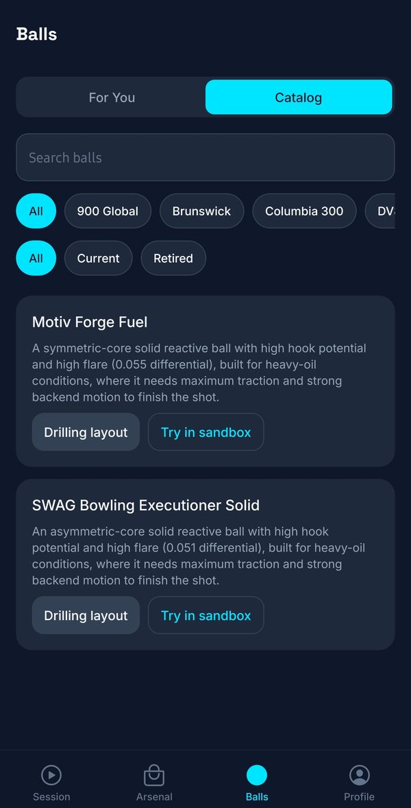 Ball catalog filtered by brand